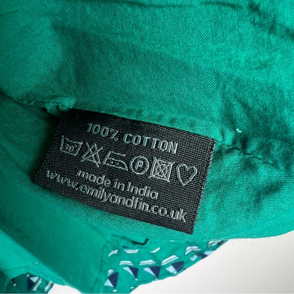 Emily and Fin Skirt Boat Nautical Green High Waist Pleated Pockets Retro Size L - Picture 9 of 13